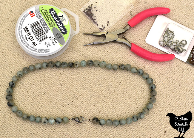 Easy Gemstone Beaded Necklace Tutorial with Step by Step Photos