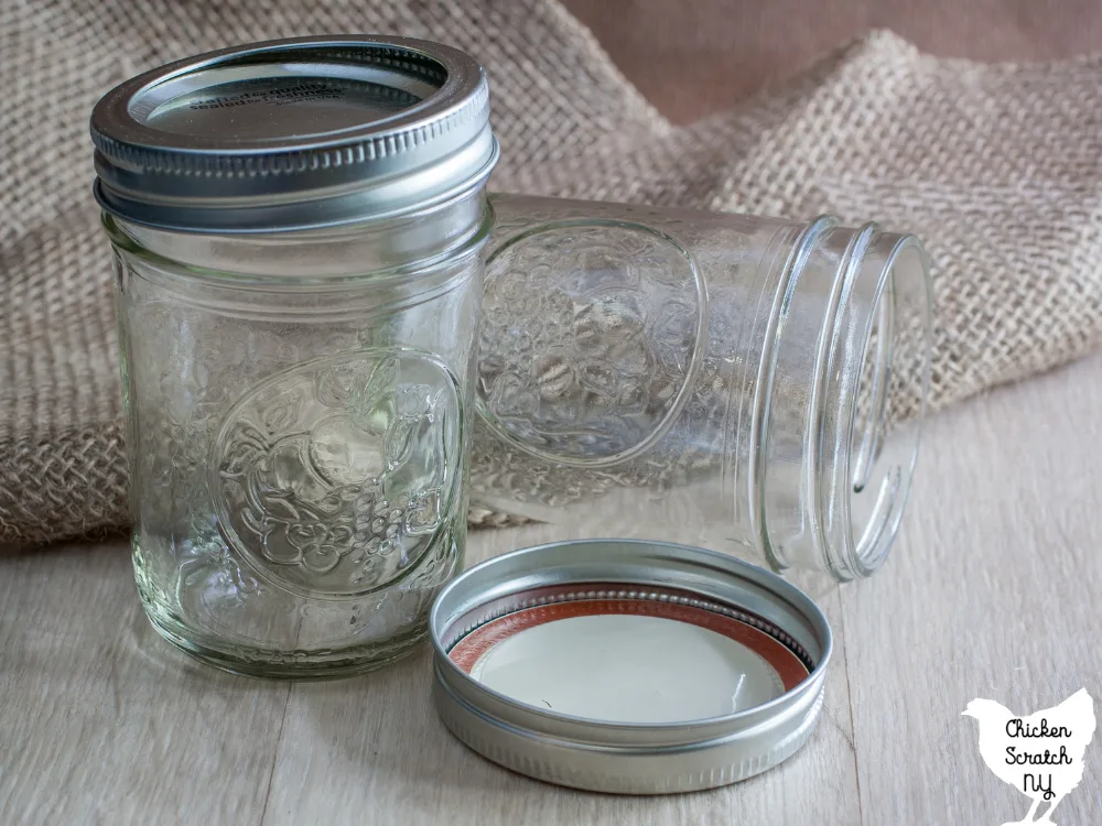 Off White Extra Large Mason Jar - Hand Painted and Distressed - Wide Mouth  Half Gallon 64 oz.