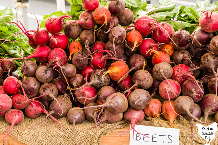 pile of multicolored heirloom beets