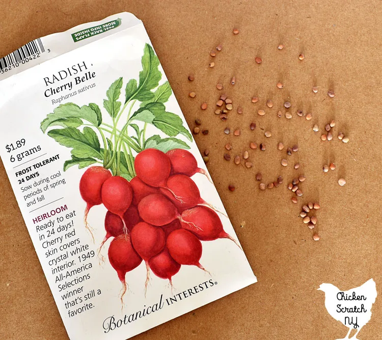 package of radish seeds