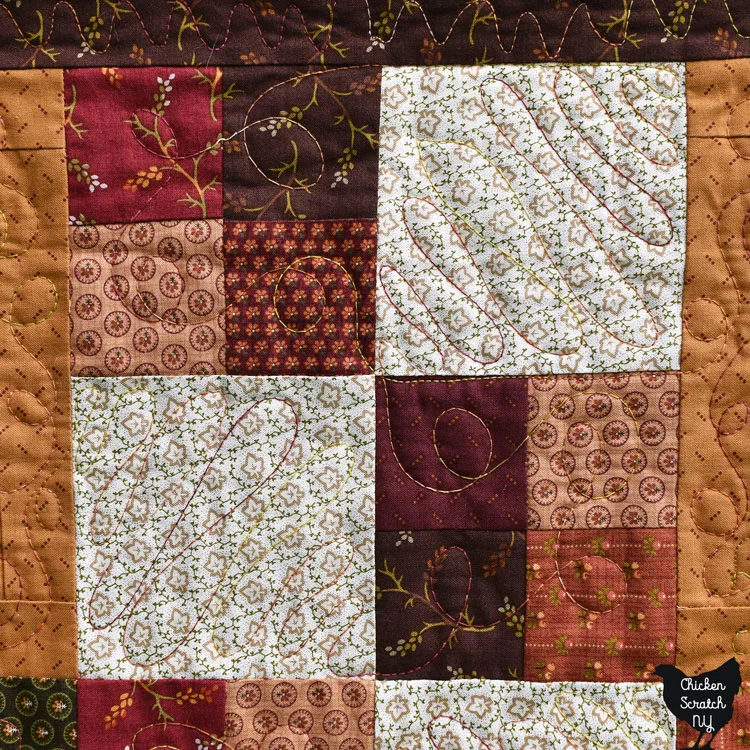 four patch blocks in fall fabrics