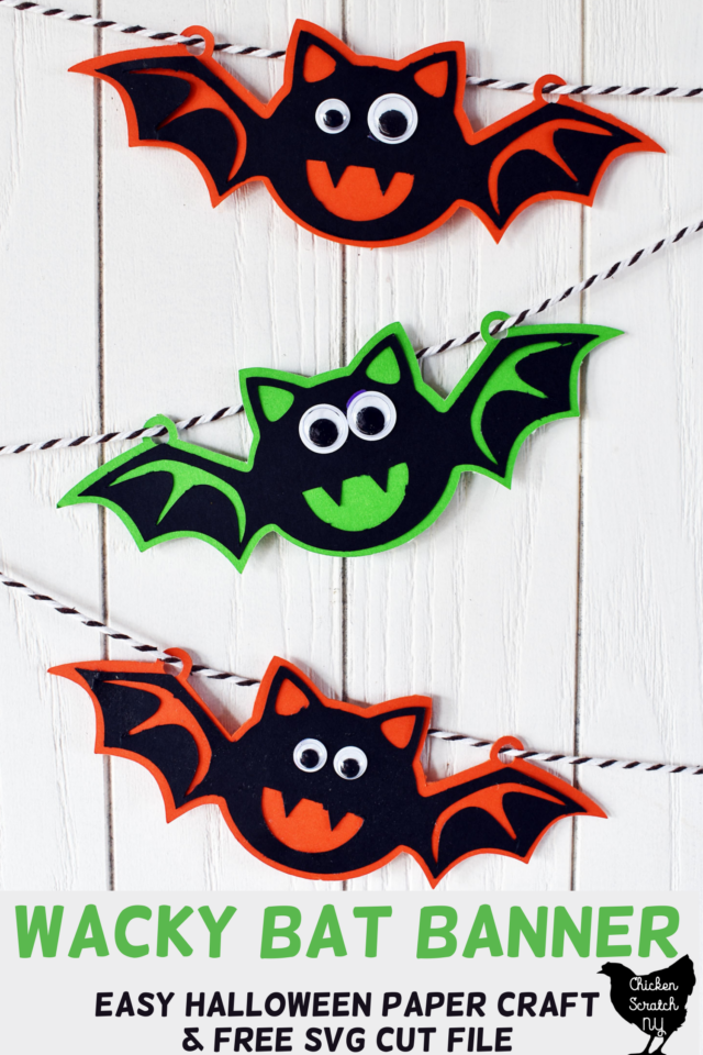 Paper Halloween Bat Banner + Free SVG Cut Files