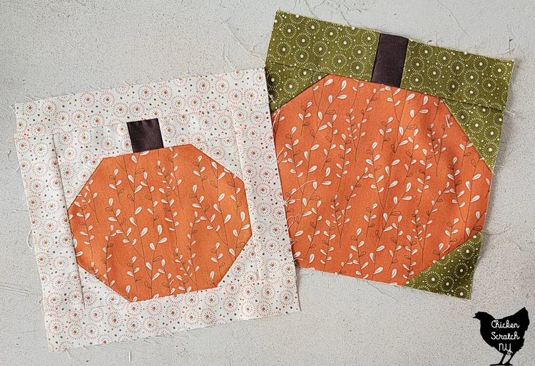 pumpkin quilt blocks in Adel in Autumn Fabric
