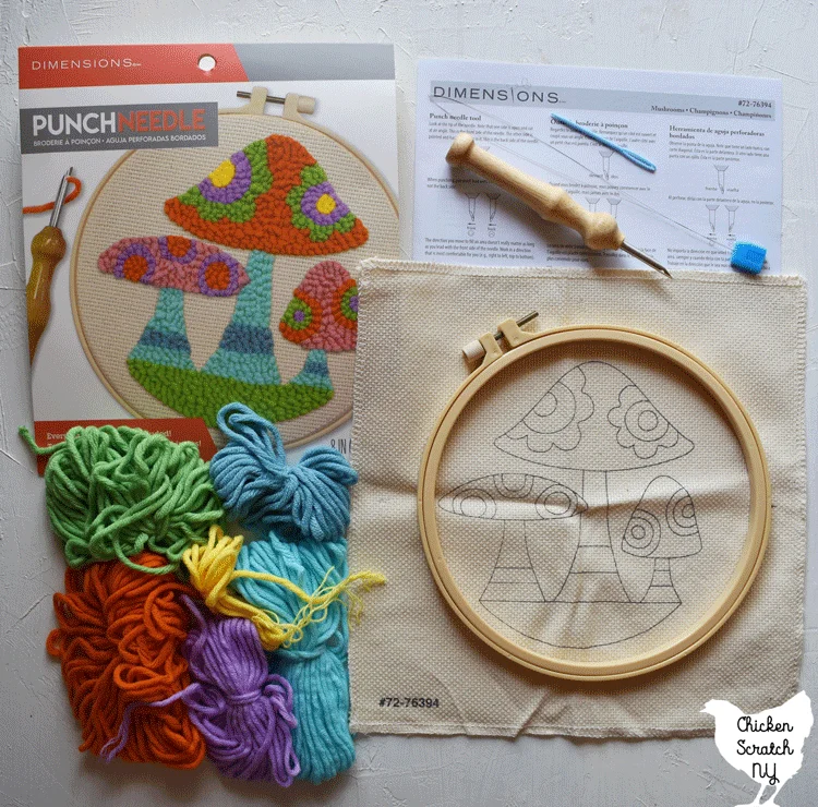 Punch Needle Embroidery Kit With Yarns Easy Embroidery Needlework Wool Work  Home Decor For Diy
