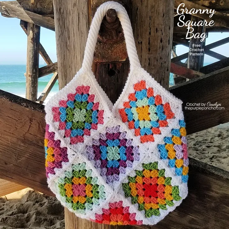 Happy Rainbow Granny Square Bag Pattern