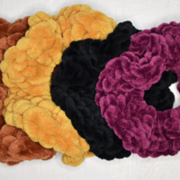 chenille yarn velvet scrunchies made with Loops & Threads yarn from Michael's