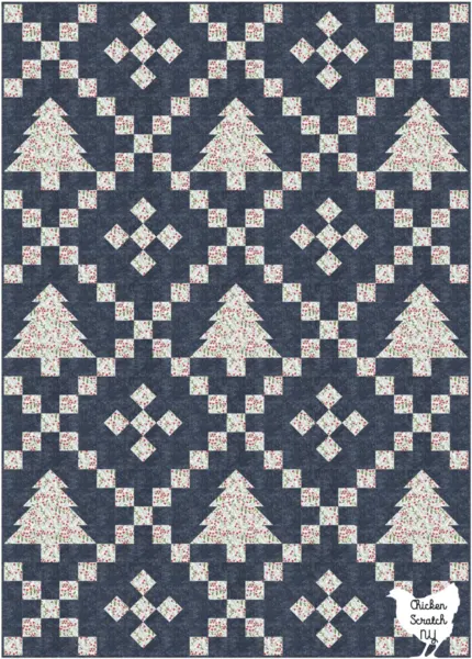 Winter Lattice quilt mock up in Gingiber Merrymaking dark version