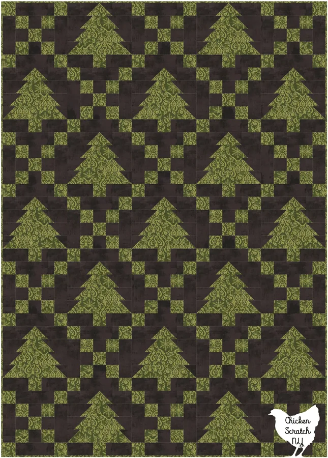 Winter Lattice quilt mock up in all trees