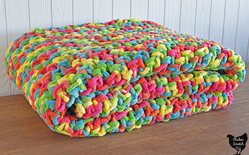 moss stitch blanket made with Lion Brand Cover Story yarn