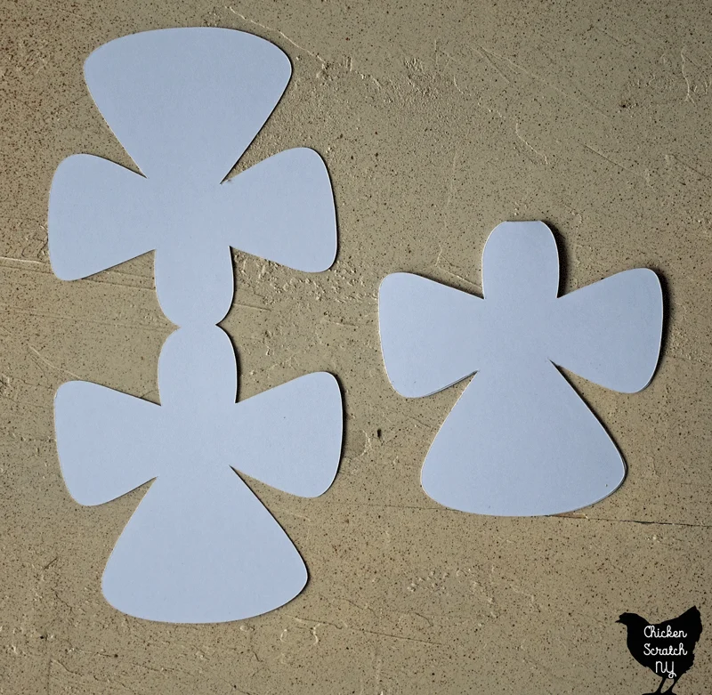 paper cut out for snow angel ornaments