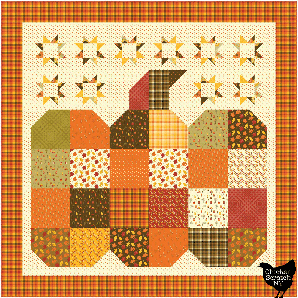The Great Pumpkin Quilt from Chicken Scratch NY mocked up in Fall's in Town