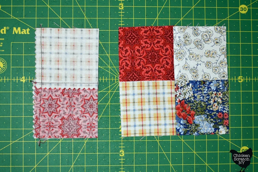 final step in making a magic 4 patch block, pressing open