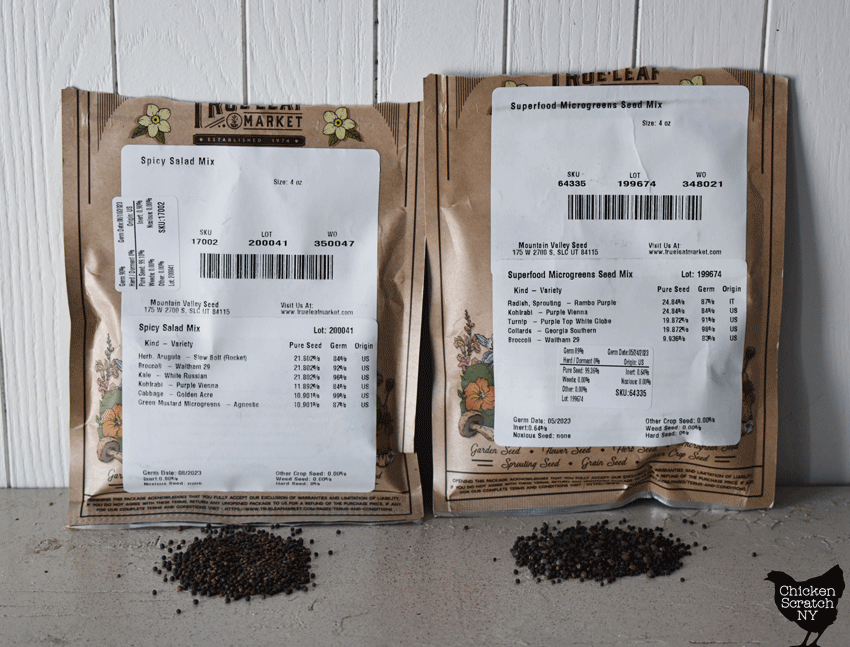 microgreen seed packages from True Leaf Market